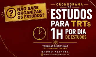 Cronograma de estudos TRTs 1h por dia