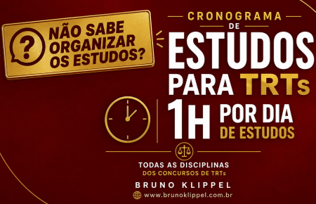 Cronograma de estudos TRTs 1h por dia