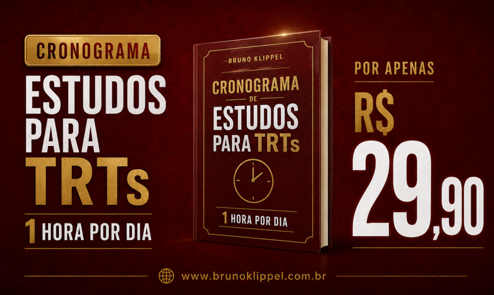 Cronograma de estudos TRTs 1h por dia