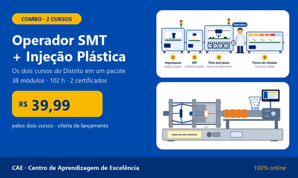Combo Lançamento: Operador SMT + Injeção Plástica