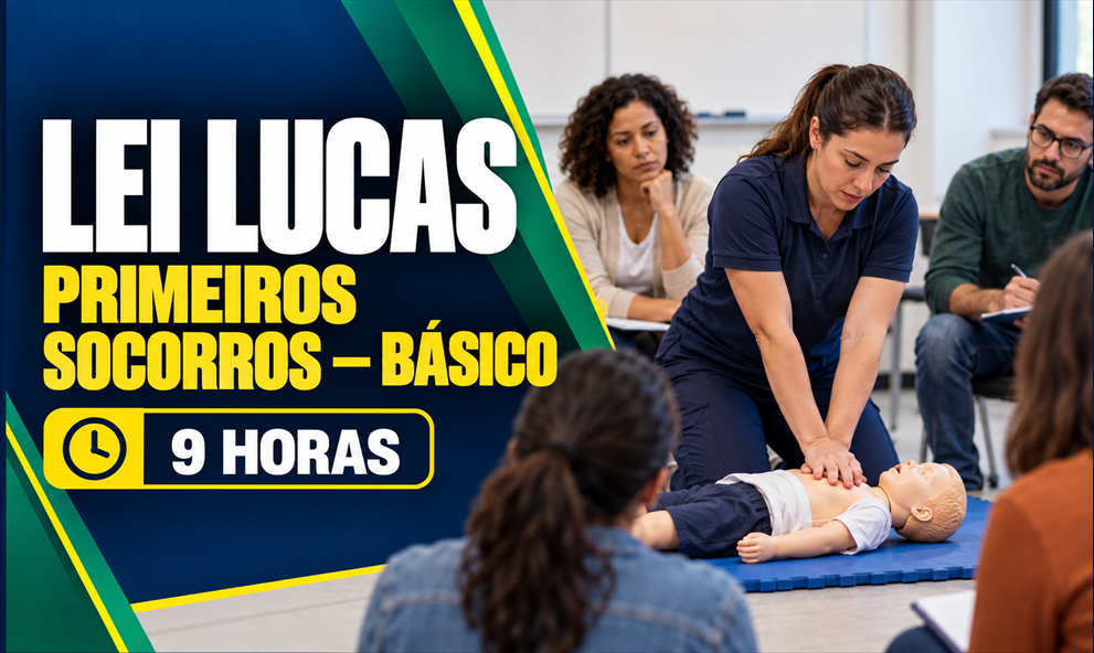 PRIMEIROS SOCORROS   LEI LUCAS (LEI Nº 13.722) - BÁSICO  (9H)