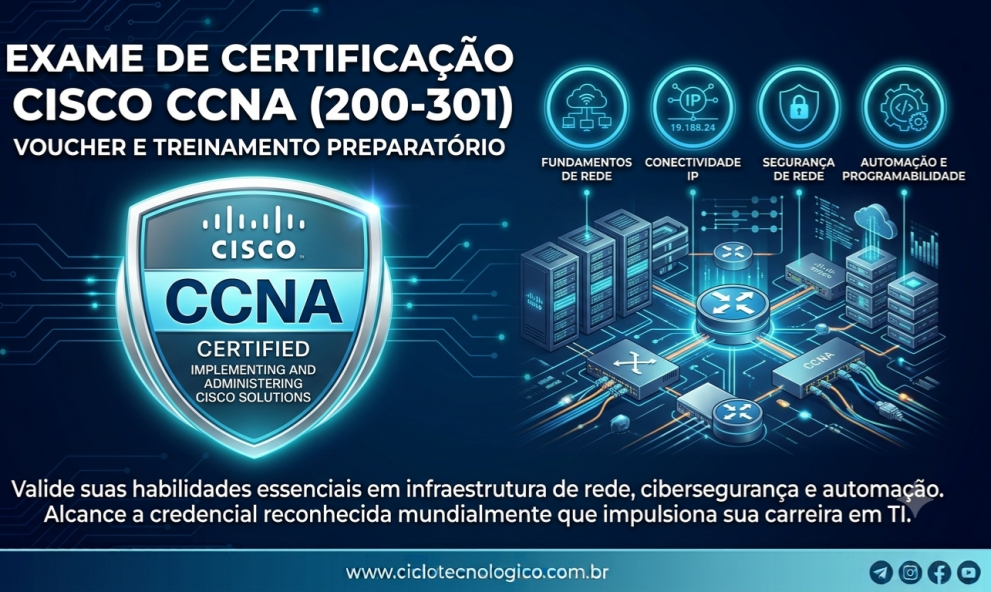 Voucher Cisco CCNA (Exame 200-301)
