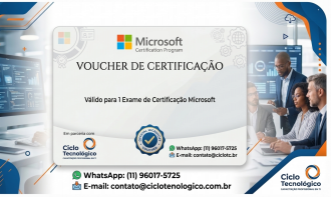 Voucher para certificação •	Microsoft Certified: Azure Data Engineer Associate (DP-203)