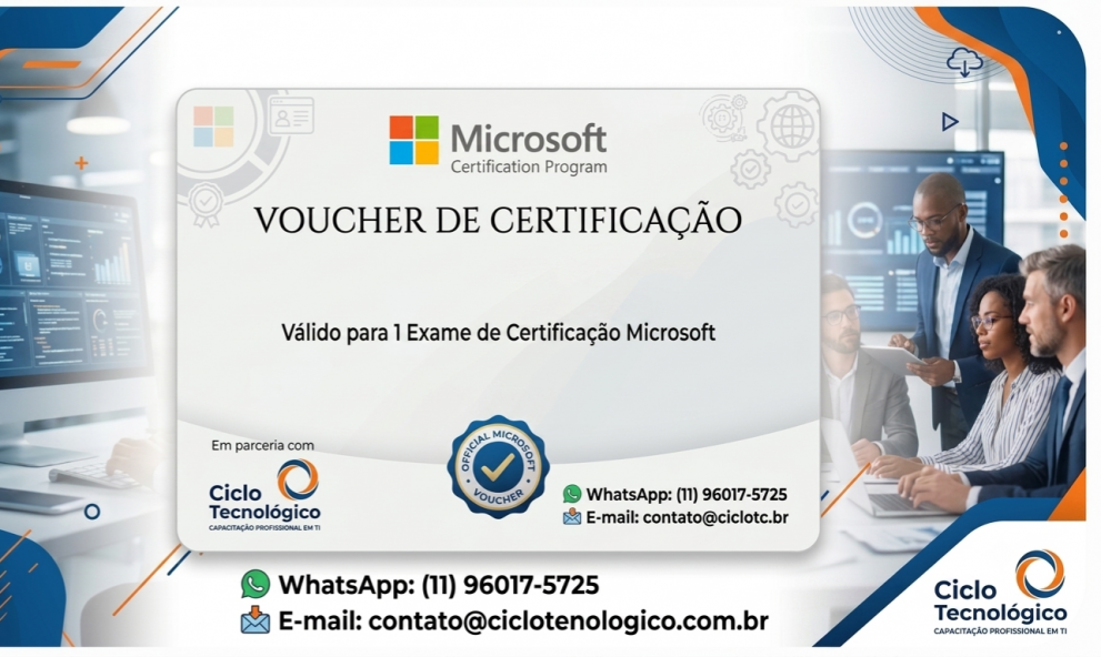 Voucher para certificação •	Microsoft Certified: Azure Data Engineer Associate (DP-203)