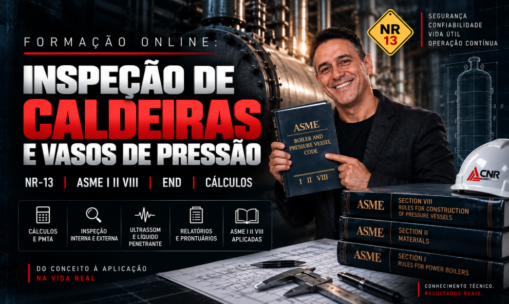 FORMAÇÃO ONLINE : INSPEÇÃO DE CALDEIRAS E VASOS DE PRESSÃO