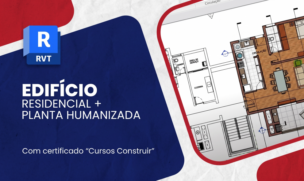 Revit 2017/2018: Edifício Residencial + Planta Humanizada | 1 ano