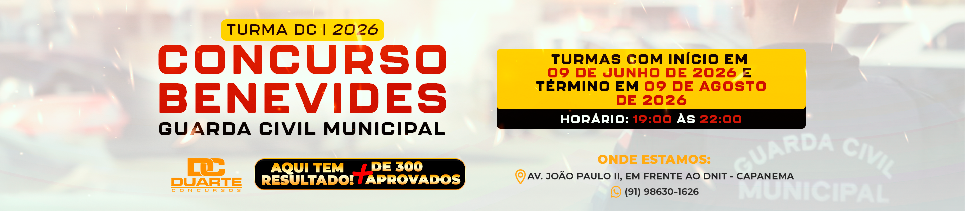 1º TURMA: GUARDA MUNICIPAL DE BENEVIDES (Ao vivo às 19h [segunda - sexta])