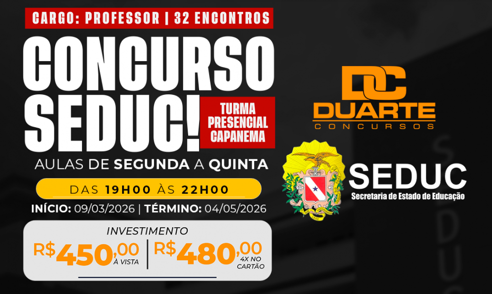 1º TURMA: SEDUC-PA (19h Seg / Qui)