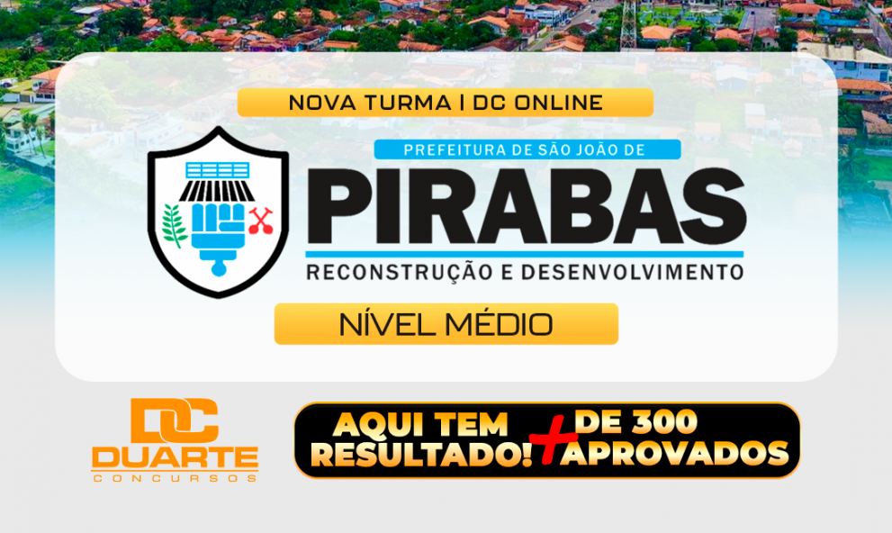 PREFEITURA DE PIRABAS: Nível Médio