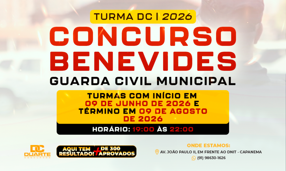 1º TURMA: GUARDA MUNICIPAL DE BENEVIDES (Ao vivo às 19h [segunda - sexta])