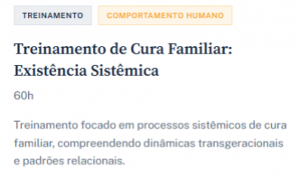 Treinamento Cura Familiar - Existência Sistêmica