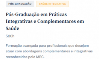 Pós-Graduação em Práticas Integrativas e Complementares em Saúde