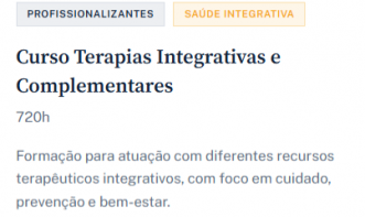Curso Terapias Integrativas e Complementares