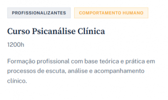 Curso Psicanálise Clínica