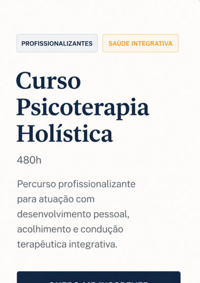Curso Psicoterapeuta Holístico Master