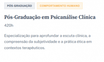 Pós-Graduação em Psicanálise Clínica