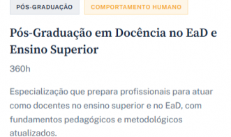 Pós-Graduação em Docência no EaD e Ensino Superior