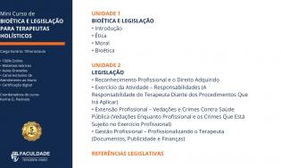 Mini Curso de Bioética e Legislação para Terapeutas Holísticos