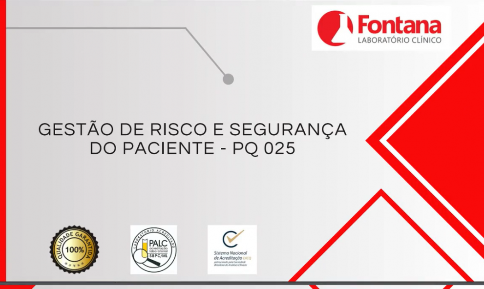 Gestão de Risco e Segurança do Paciente - 2026