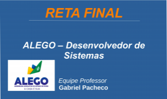 ALEGO - Analista Legislativo - Desenvolvedor de Sistemas