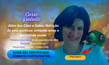 Certificado do Curso Gratuito Nutrição de pets exóticos: evitando erros e garantindo saúde