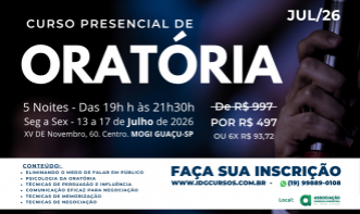 CURSO PRESENCIAL DE ORATÓRIA 2026