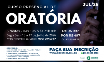 CURSO PRESENCIAL DE ORATÓRIA 2026