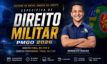 Específica Presencial de Direito Militar PMGO 2026