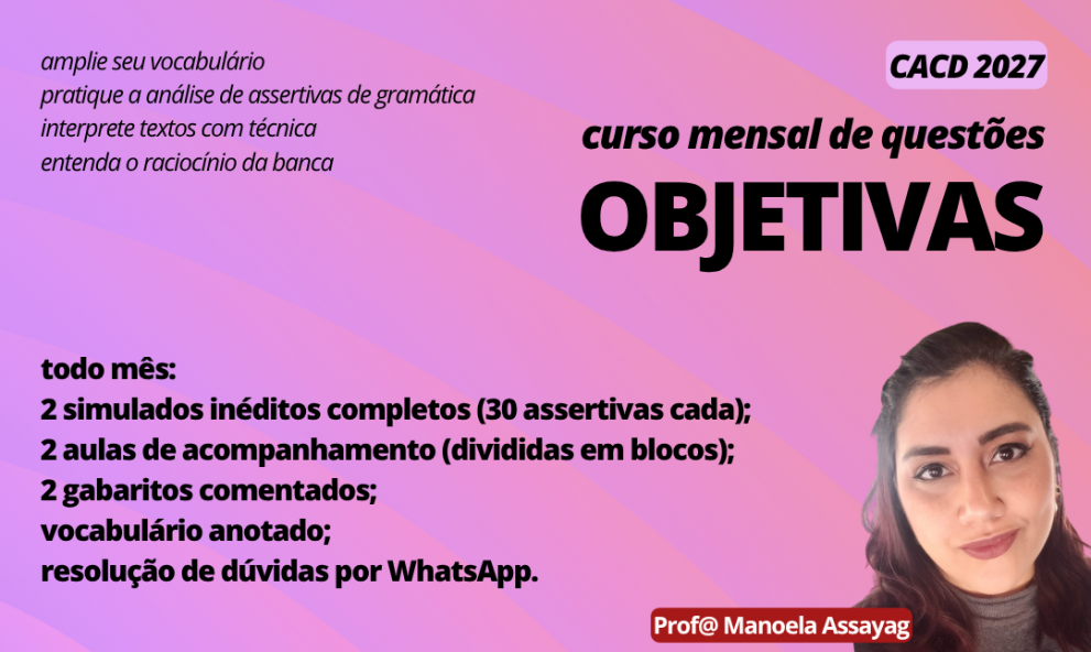 Curso Mensal de Questões Objetivas [1a Fase] [CACD 2027]