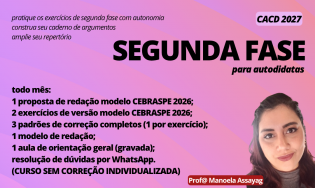 Curso Mensal de Segunda Fase para Autodidatas [CACD 2027]
