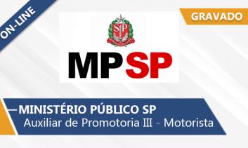 MP/SP - Auxiliar de Promotoria III - Motorista (On-Line)