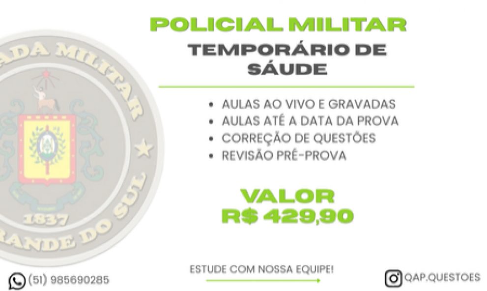 Policial Militar Temporário - Área Saúde
