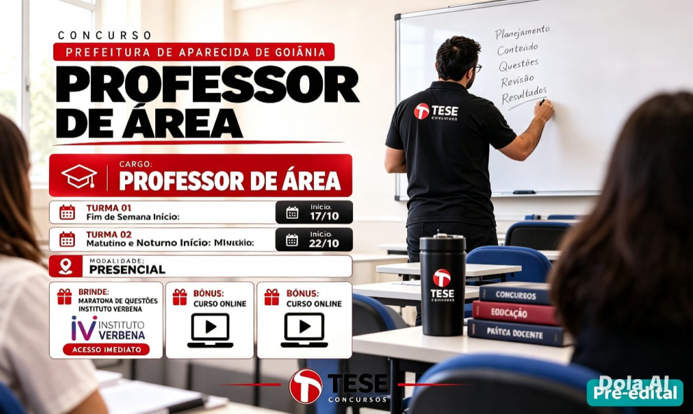 APARECIDA DE GOIÂNIA – PROFESSOR DE ÁREA