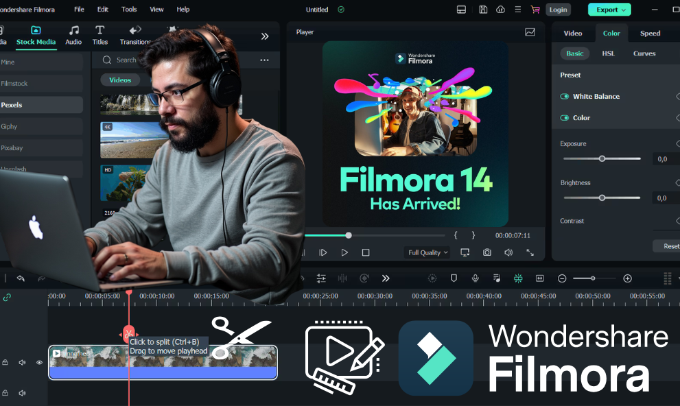 Edição de vídeos com Filmora